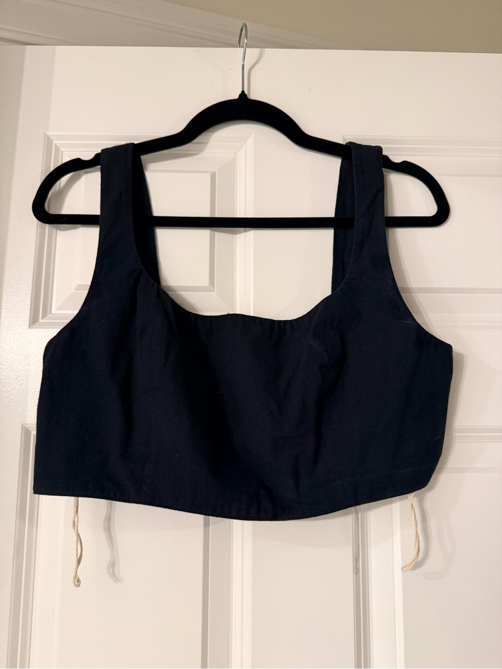 Free People Set- Black Crop tank and tie up skirt